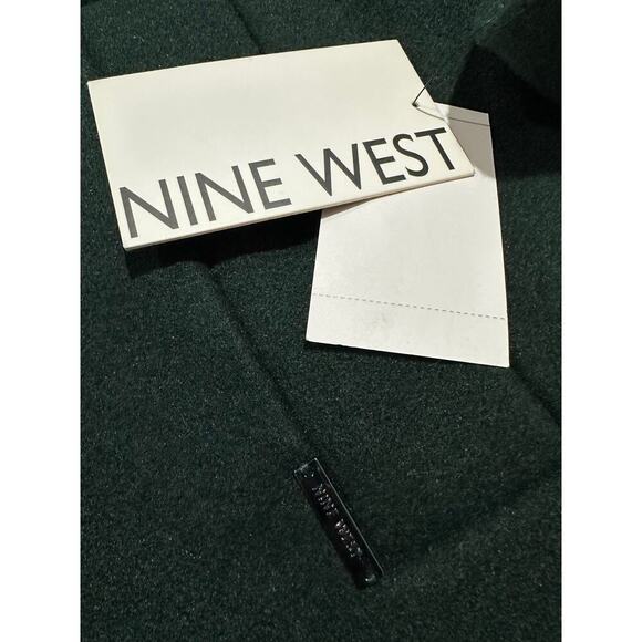 Nine West NWT Sz XXL Forest Green Wool Blend Coat Relaxed Fit Trench Pea Coat - Picture 10 of 12